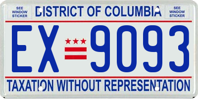 DC license plate EX9093
