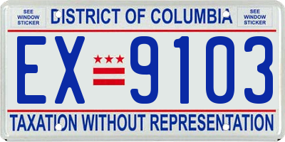 DC license plate EX9103