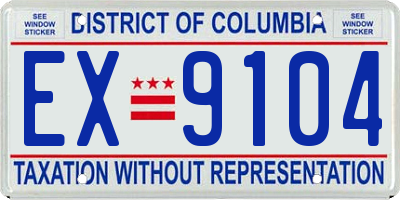DC license plate EX9104