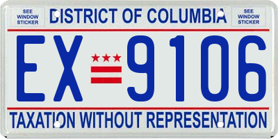 DC license plate EX9106