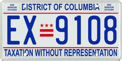 DC license plate EX9108