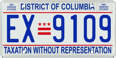 DC license plate EX9109