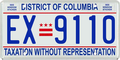 DC license plate EX9110
