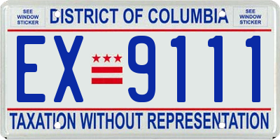 DC license plate EX9111