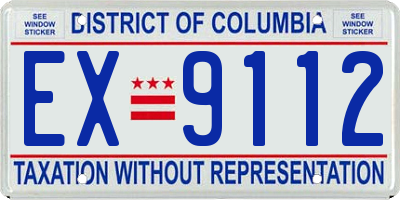 DC license plate EX9112