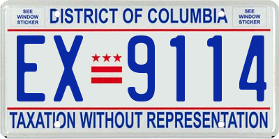 DC license plate EX9114