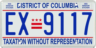 DC license plate EX9117