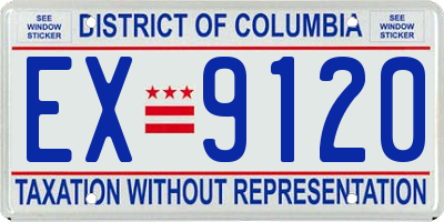 DC license plate EX9120