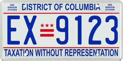 DC license plate EX9123