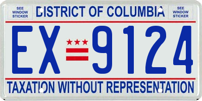 DC license plate EX9124