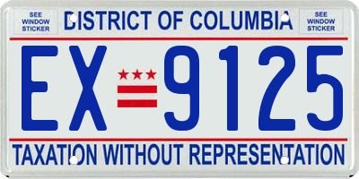 DC license plate EX9125