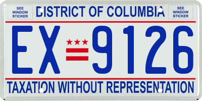 DC license plate EX9126