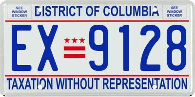 DC license plate EX9128