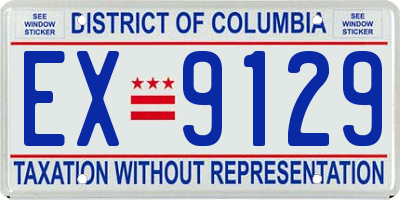 DC license plate EX9129