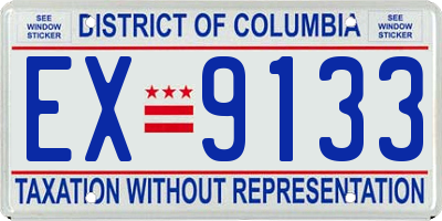 DC license plate EX9133