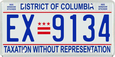 DC license plate EX9134