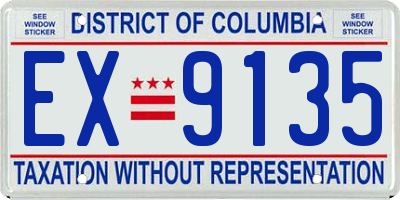DC license plate EX9135