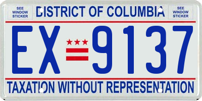 DC license plate EX9137
