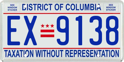 DC license plate EX9138