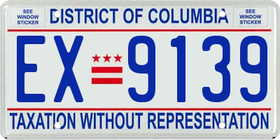 DC license plate EX9139