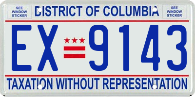 DC license plate EX9143