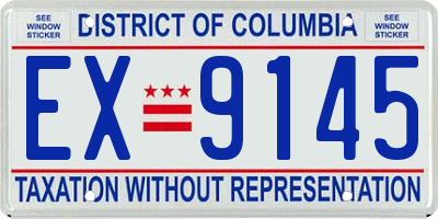 DC license plate EX9145