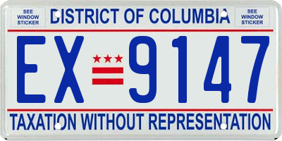 DC license plate EX9147