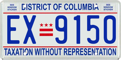 DC license plate EX9150