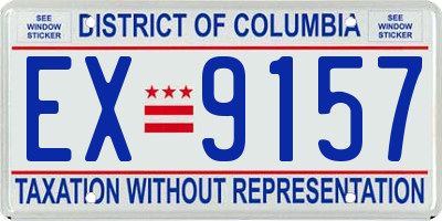 DC license plate EX9157