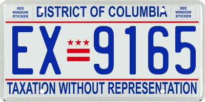 DC license plate EX9165