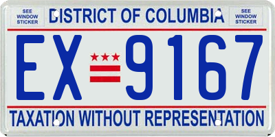 DC license plate EX9167