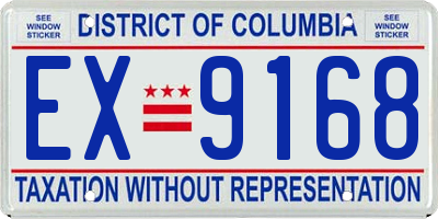DC license plate EX9168