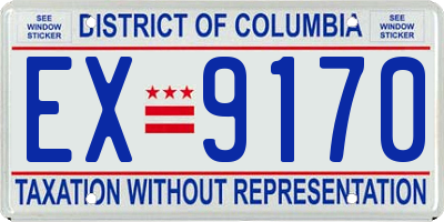 DC license plate EX9170