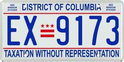 DC license plate EX9173