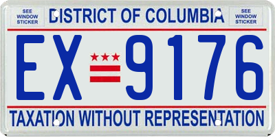 DC license plate EX9176