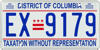 DC license plate EX9179