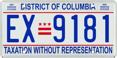 DC license plate EX9181