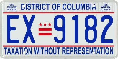 DC license plate EX9182