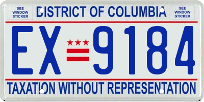 DC license plate EX9184