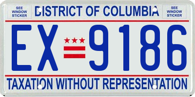 DC license plate EX9186