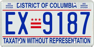 DC license plate EX9187