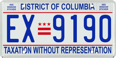 DC license plate EX9190