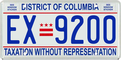 DC license plate EX9200