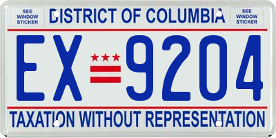 DC license plate EX9204