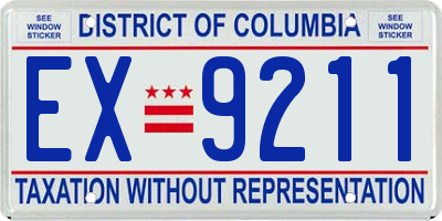 DC license plate EX9211