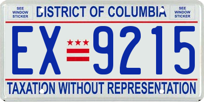 DC license plate EX9215