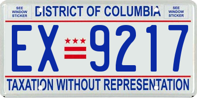 DC license plate EX9217