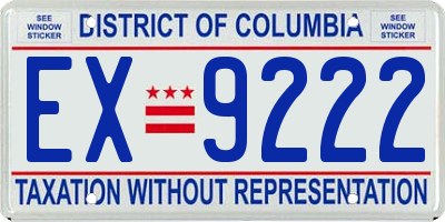 DC license plate EX9222