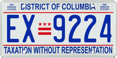 DC license plate EX9224