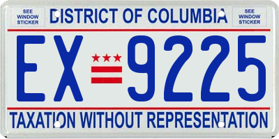 DC license plate EX9225